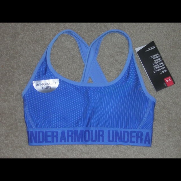 Under Armour Other - NWT UA Crossback Mid Printed sports bra blue